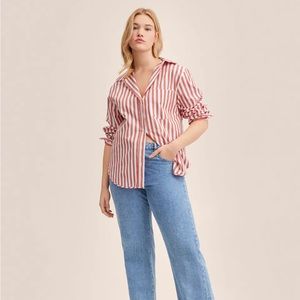 Mango - Striped Cotton Shirt - Size 6